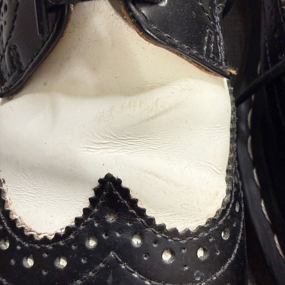 Dr. Martens 3989 Brogue Leather Wingtip Black White -Platform Oxford Men's US 8 - Picture 2 of 11